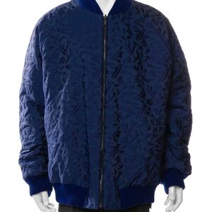 Fendi Blue Quilted Bomber Jacket reversible